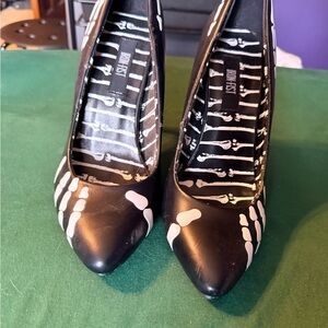 Iron Fist Black and White Skeleton Heels